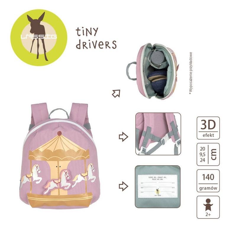 Lassig, Tiny Drivers, plecak dla przedszkolaka, karuzela