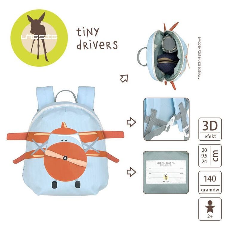 Lassig, Tiny Drivers, plecak dla przedszkolaka, samolot