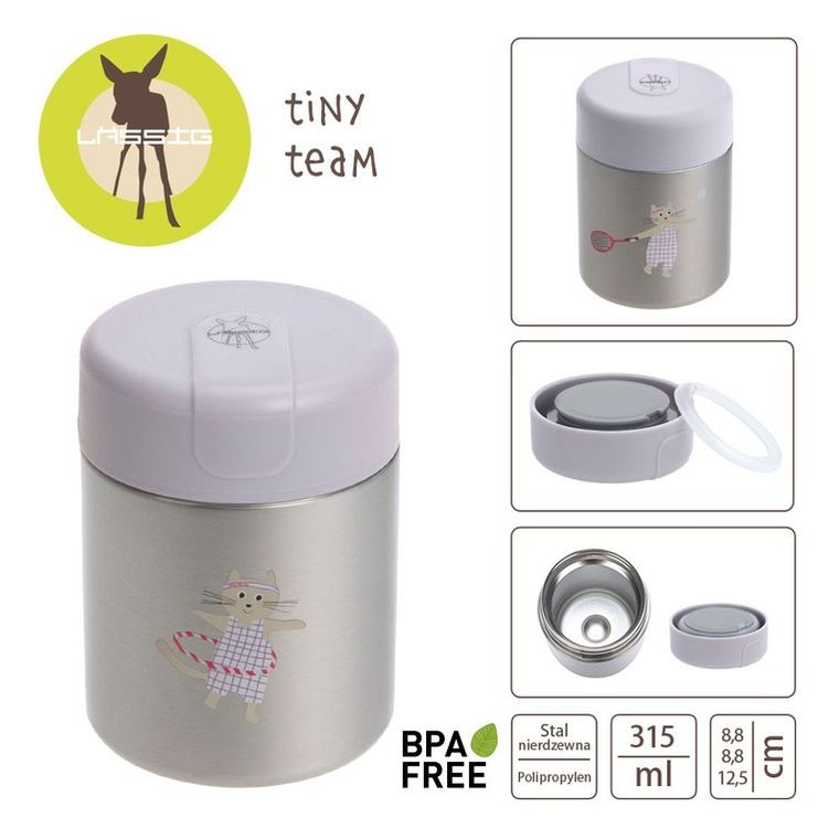 Lassig, Tiny Team, pojemnik, termos obiadowy, piesek, kotek, 315 ml