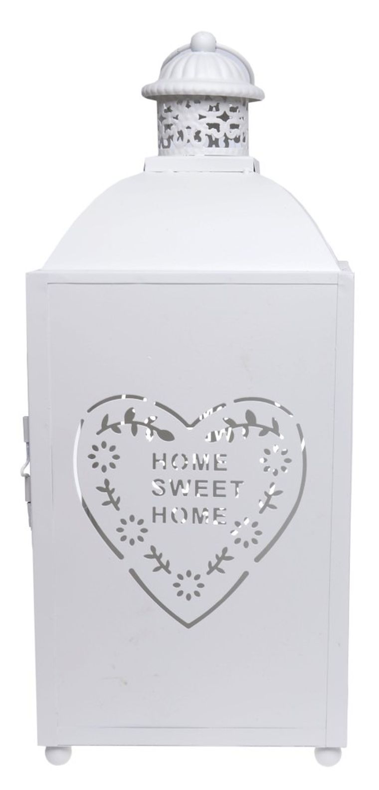 Latarnia duża, kremowa z sercem, 16.5-16.5-39 cm