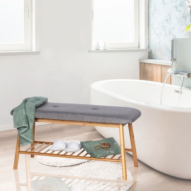 Ława do przedpokoju z półką na buty Bahrai, bambu, Sowa,