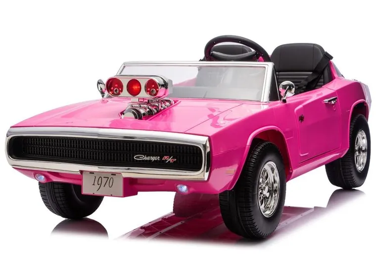 Lean Cars, Dodge Charger R/T, pojazd na akumulator, DLS-K12 24V7Ah, różowy