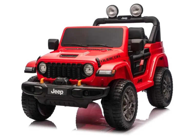 Lean Cars, Jeep Rubicon, pojazd na akumulator 4-4, DK-JWR556 4-200W 24V, czerwony
