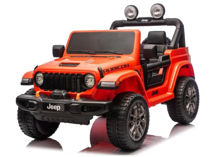 Lean Cars, Jeep Rubicon, pojazd na akumulator 4-4, DK-JWR556 4-200W 24V, pomarańczowy