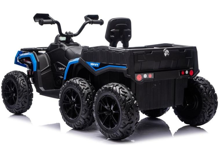 Lean Cars, Quad, pojazd na akumulator z przyczepką, 6 kół, JC606 24V 4-4, niebieski