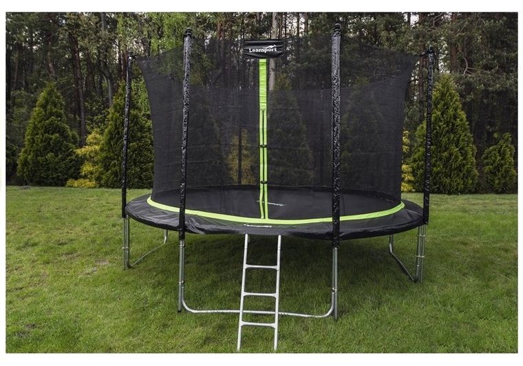 Lean Sport, Pro, trampolina, 14ft, czarno-zielona