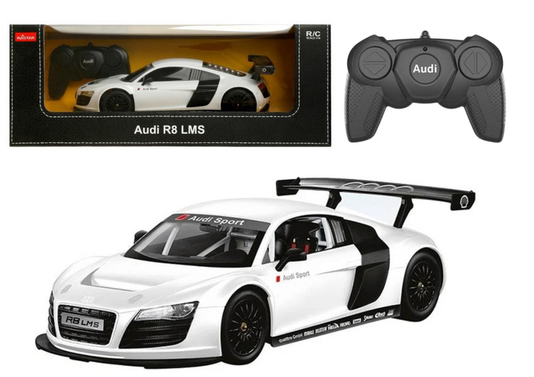Lean Toys, Audi R8, pojazd zdalnie sterowany, 1:18 biały
