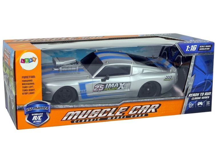 Lean Toys, auto sportowe, pojazd zdalnie sterowany, srebrny, 1:16