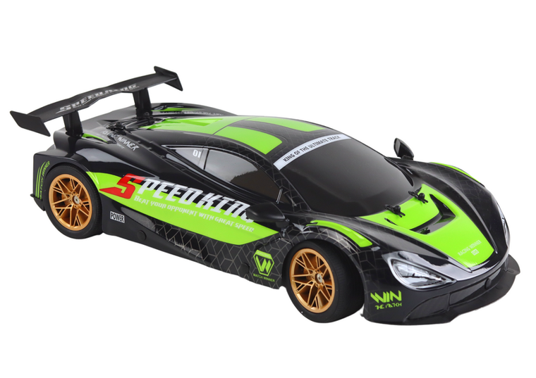 Lean Toys, auto sportowe, zdalnie sterowane, zielono-czarne, 1:10