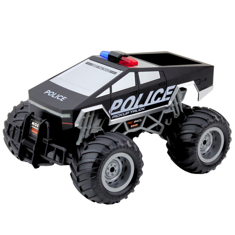 Lean Toys, auto terenowe policyjne off-road rc zdalnie sterowane czarne, 1:16