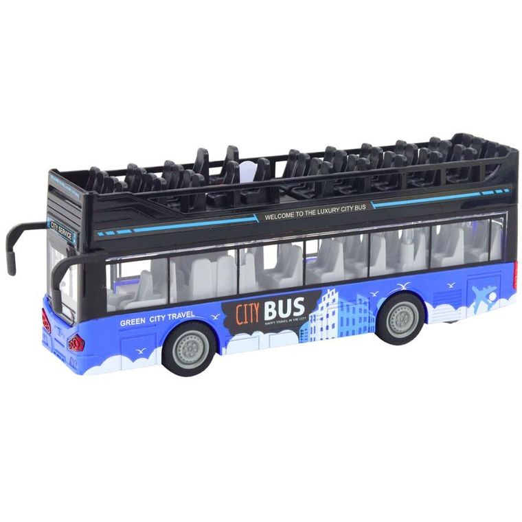 Lean Toys, autobus miejski piętrowy, pojazd interaktywny, 1:16