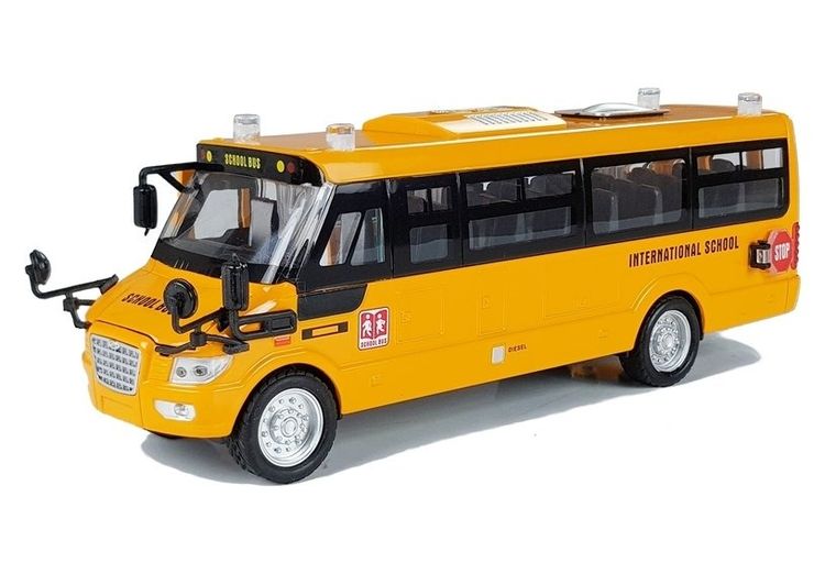 Lean Toys, autobus szkolny, metalowy, z napędem frykcyjnym