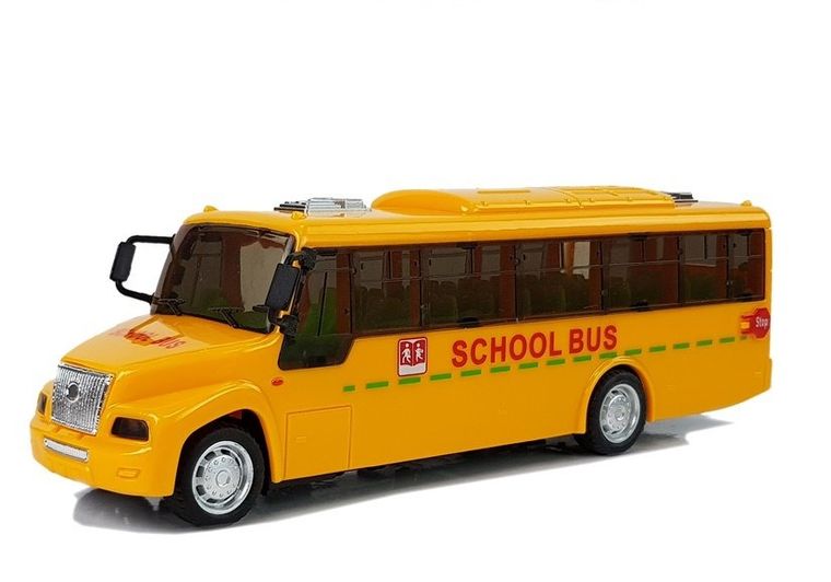 Lean Toys, autobus szkolny, pojazd interaktywny z napędem