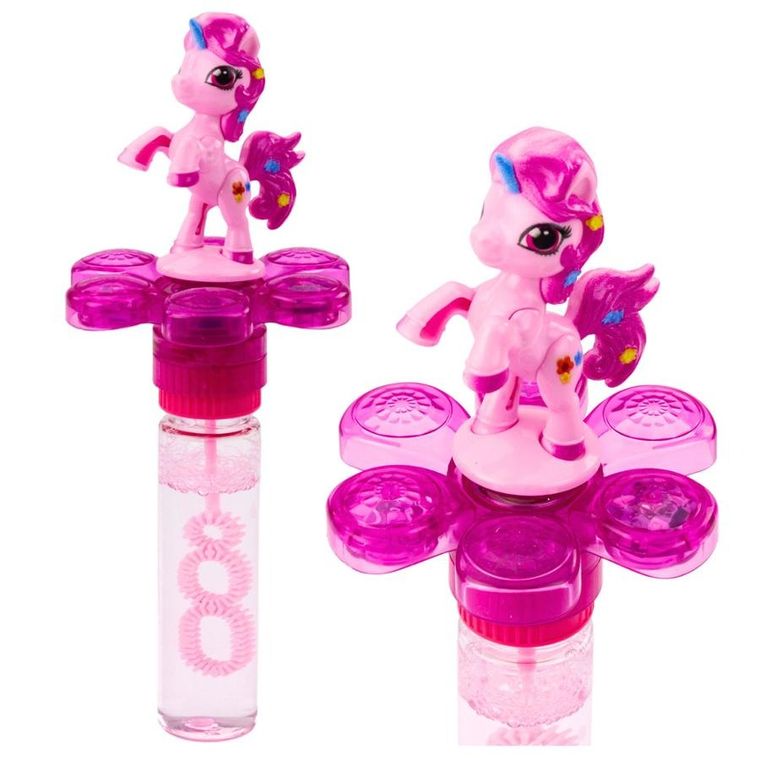 Lean Toys, bańki mydlane, jednorożec na obrotowym kwiatku, 20 cm, 1 szt.