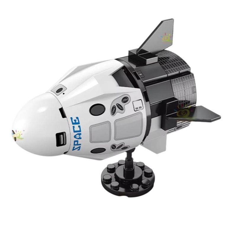 Lean Toys, Biały Statek Kosmiczny, klocki konstrukcyjne, 88 elementów