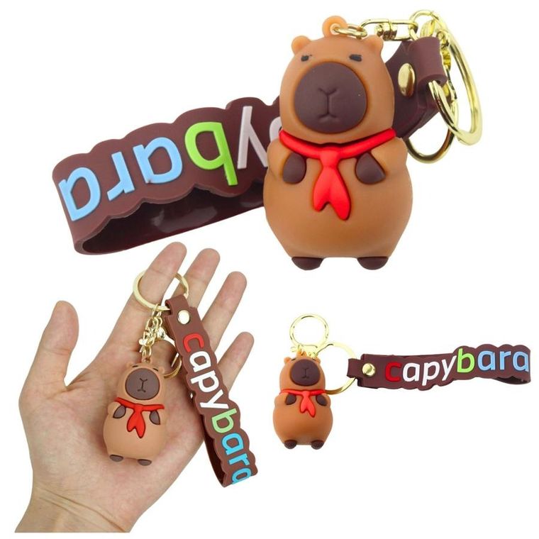 Lean Toys, brelok figurka, Kapibara z czerwoną chustką