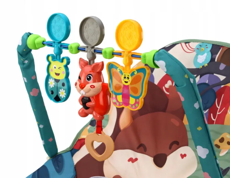 Lean Toys, bujaczek 2w1, wibracja i dźwięk, lisek