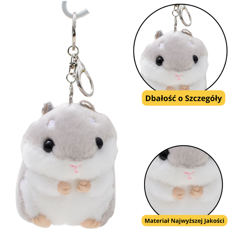 Lean Toys, chomik, maskotka brelok, szary, 10 cm