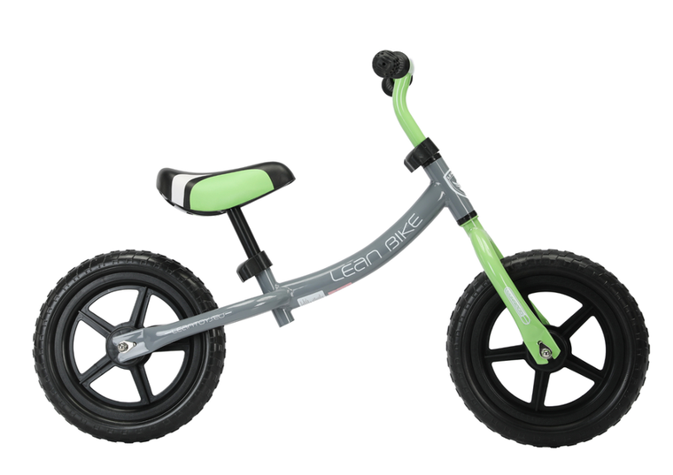Lean Toys, Corrado, rowerek biegowy, szaro-zielony
