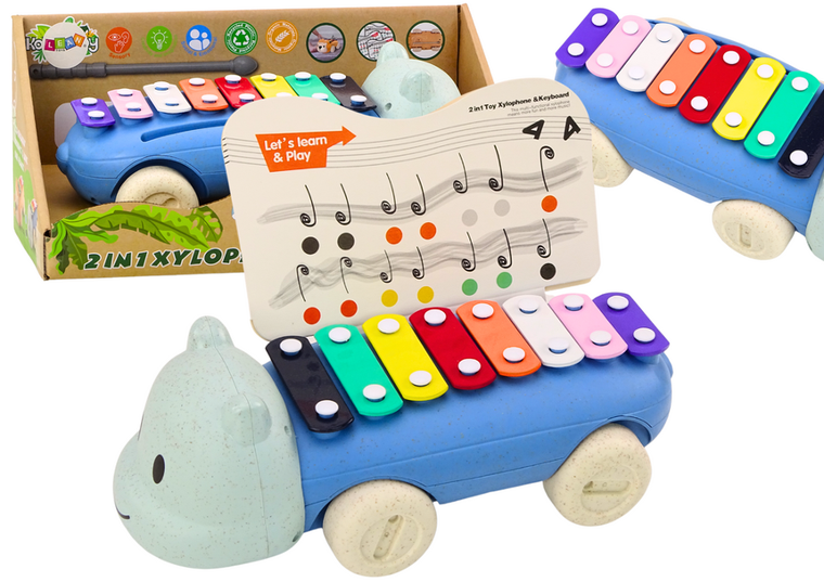 Lean Toys, cymbałki, hipopotam na kółkach instrument muzyczny