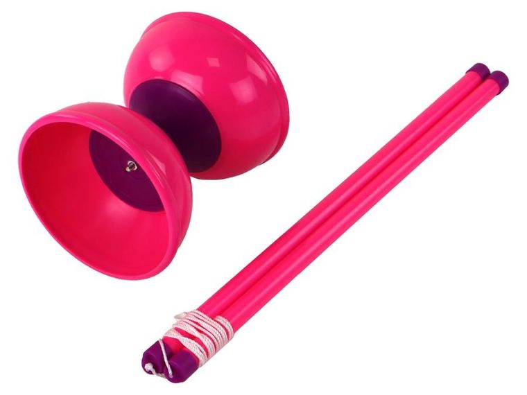 Lean Toys, diabolo, żonglowanie, gra zręcznościowa, różowe, 13,5-11,5 cm
