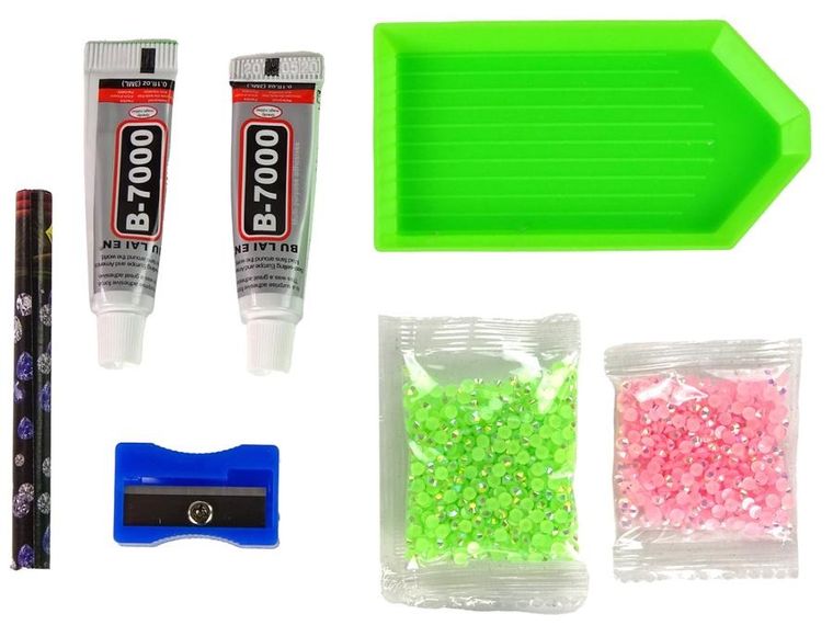 Lean Toys, diamentowy renifer, brelok, zestaw DIY, zielony