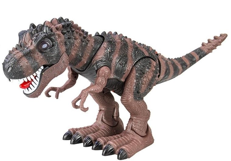 Lean Toys, dinozaur tyranozaur rex, figurka interaktywna, brązowy