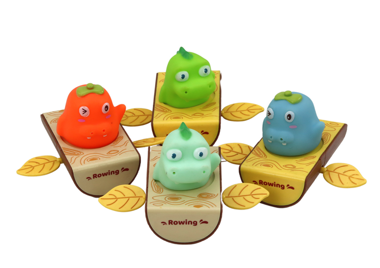 Lean Toys, dinozaur w łódce, zabawka do kąpieli