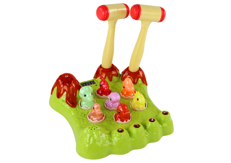 Lean Toys, dinozaury, młotki wack-a-mole, światło dźwięk
