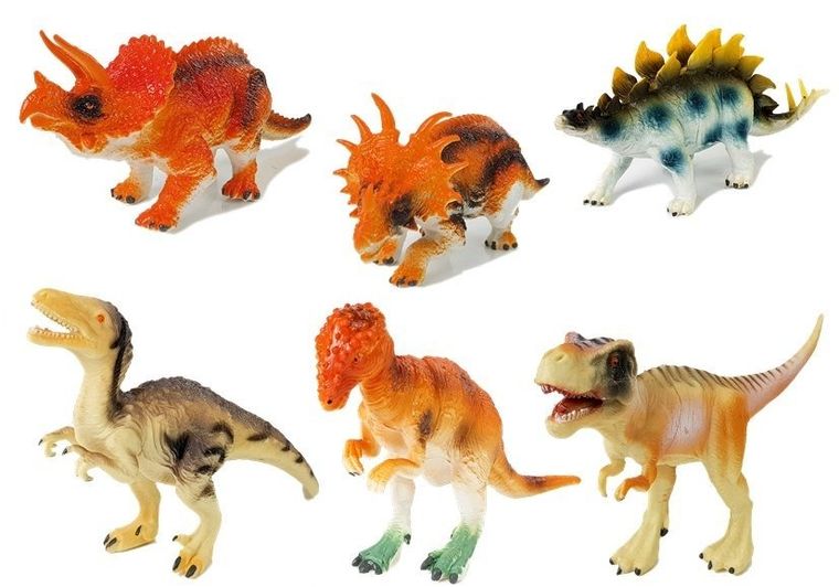 Lean Toys, dinozaurym zestaw figurkek, 10 cm, 6 szt.