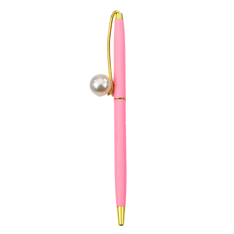 Lean Toys, długopis metalowy z perłą, automatyczny, niebieski, 1.0 mm, 1 szt.