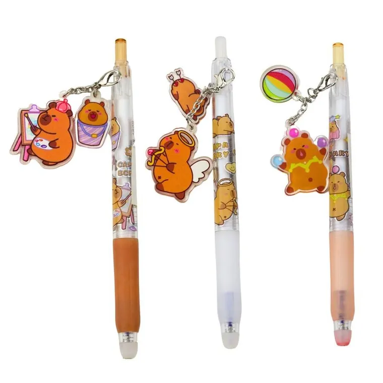 Lean Toys, długopis żelowy, niebieski z brylokiem kapibary, 14,5 cm, 1 szt.