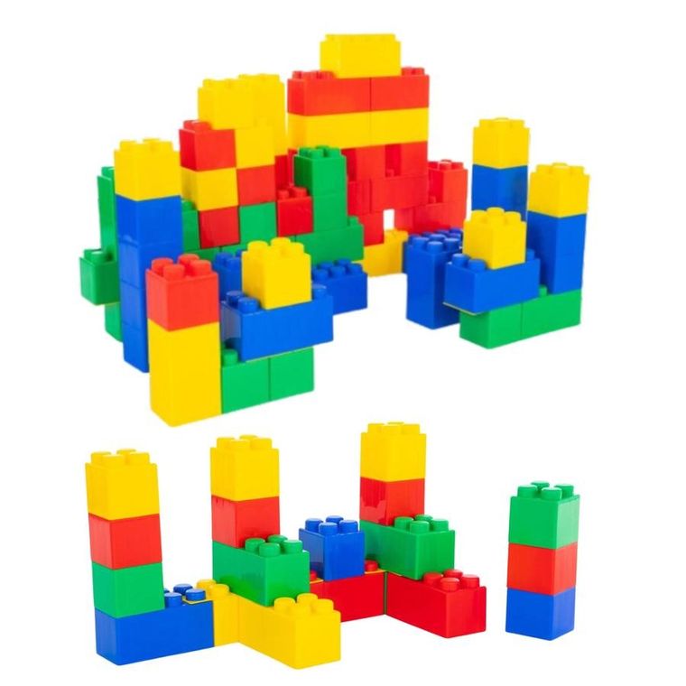 Lean Toys, duże klocki konstrukcyjne w torbie kolorowe, 28,5-9-9 cm, 20 elementów