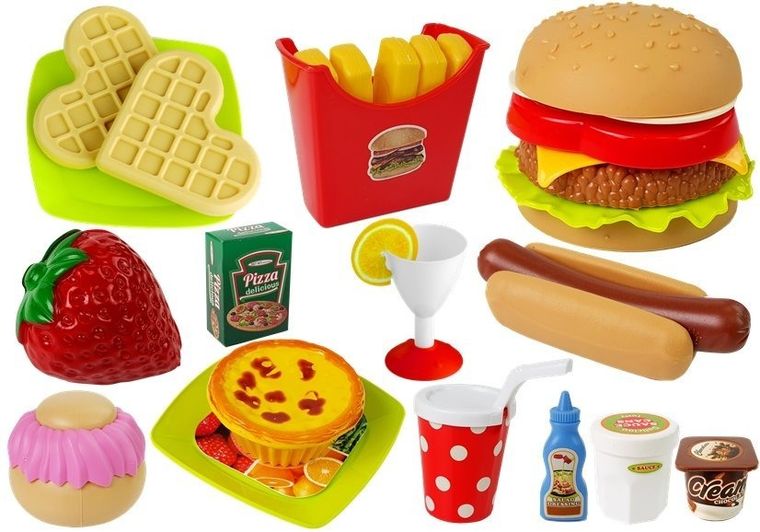 Lean Toys, fast food, zestaw kuchenny z akcesoriami