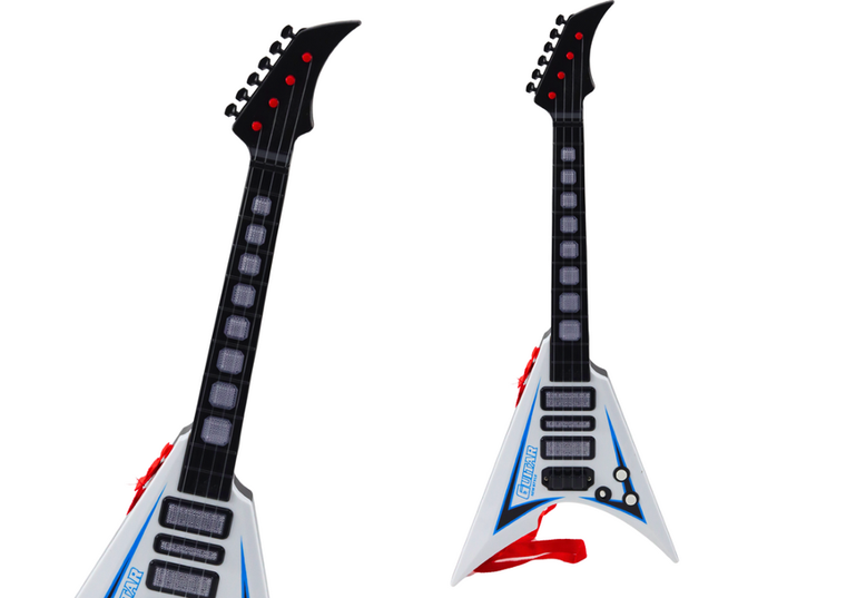 Lean Toys, gitara elektryczna, interaktywna, biała
