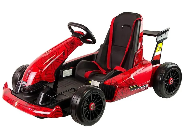 Lean Toys, Gokart Spider, pojazd na akumulator, czerwony lakierowany