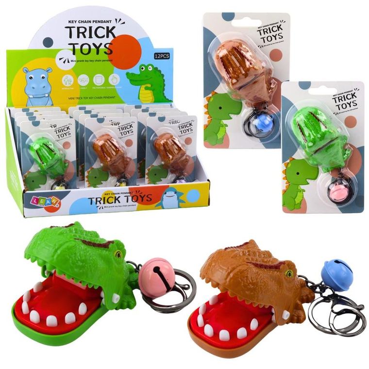 Lean Toys, gryzący dinozaur, gra zręcznościowa, brelok
