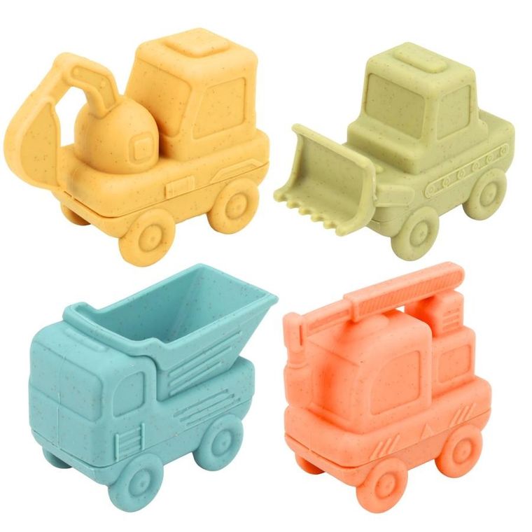 Lean Toys, gumowe pojazdy do rozłączania, zabawka do kąpieli, 4 szt.