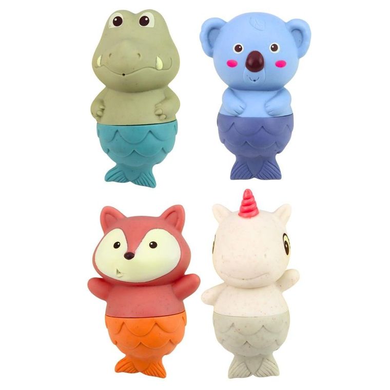 Lean Toys, gumowe zabawki do kąpieli, syrenki, 4 szt.