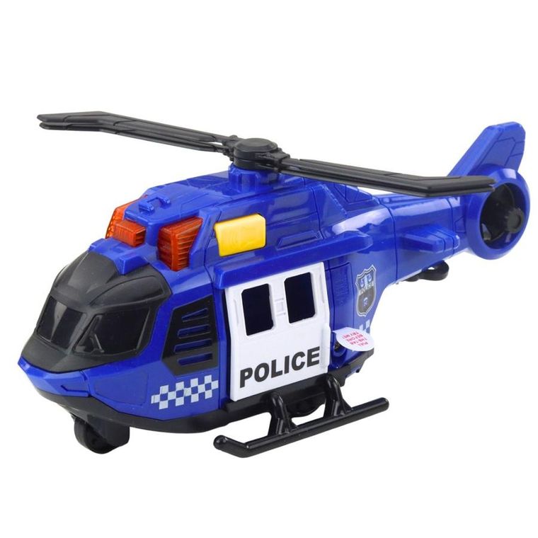Lean Toys, helikopter policyjny, pojazd interaktywny, niebieski