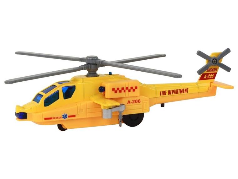 Lean Toys, helikopter ratunkowy, interaktywny śmigłowiec aluminiowy z napędem, 1 szt.