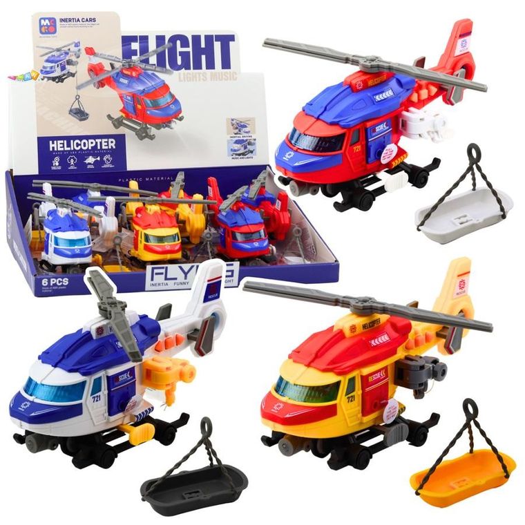 Lean Toys, helikopter ratunkowy z napędem + akcesoria mix
