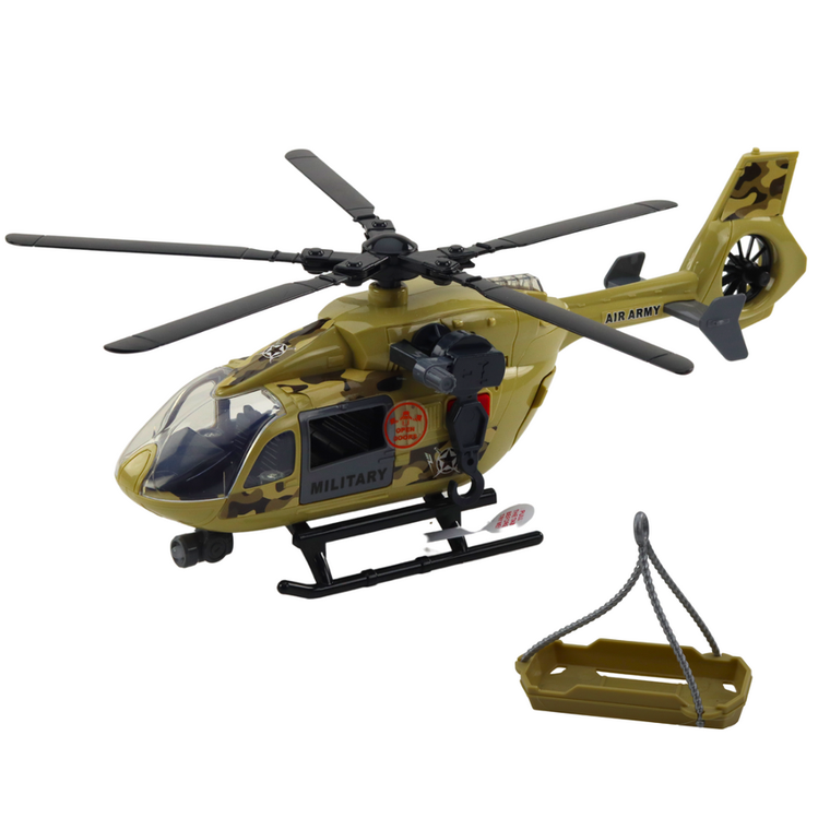 Lean Toys, helikopter wojskowy, pojazd interaktywny z hakiem i noszami, 1:14