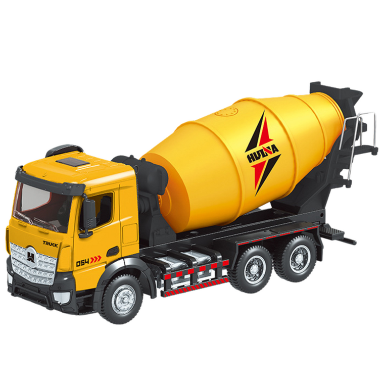Lean Toys, Huina, betoniarka, pojazd metalowy, żółta, 1:50