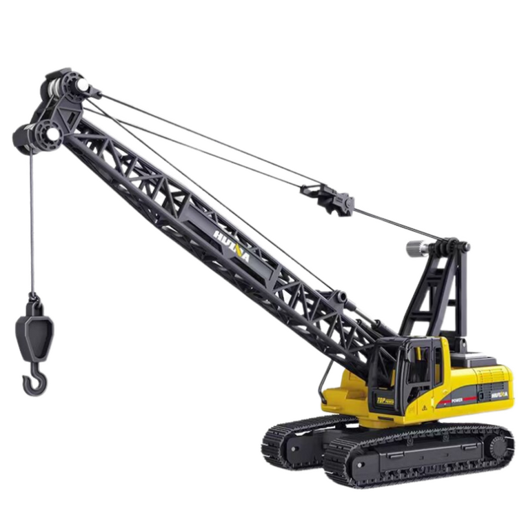 Lean Toys, Huina, dźwig gąsienicowy, ruchomy pojazd metalowy, 1:50