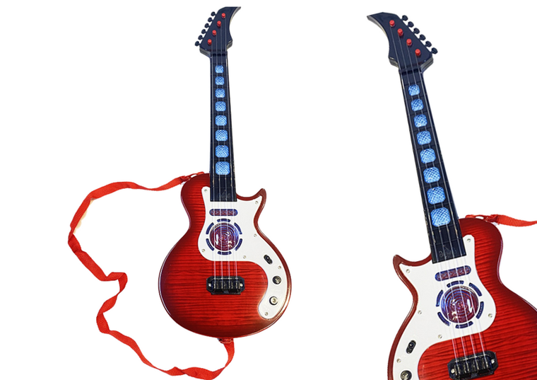 Lean Toys, interaktywna gitara elektryczna, czerwona