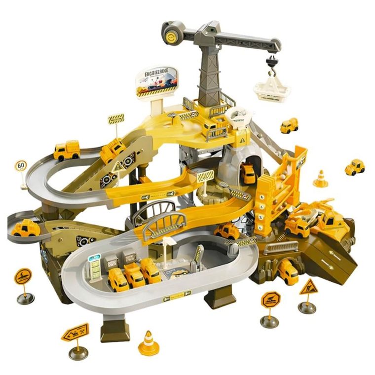 Lean Toys, interaktywny plac budowy z pojazdami i akcesoriami