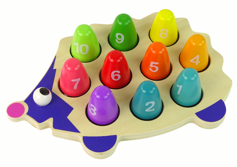 Lean Toys, jeż, drewniana zabawka edukacyjna, 10 pionków