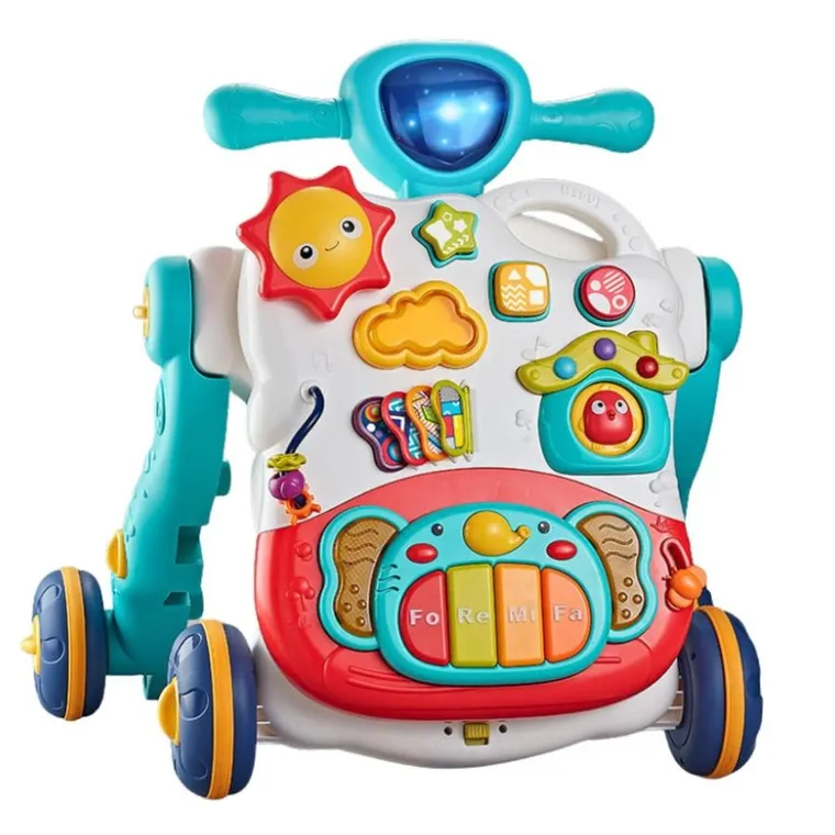 Lean Toys, jeździk interaktywny 3w1, niebieski