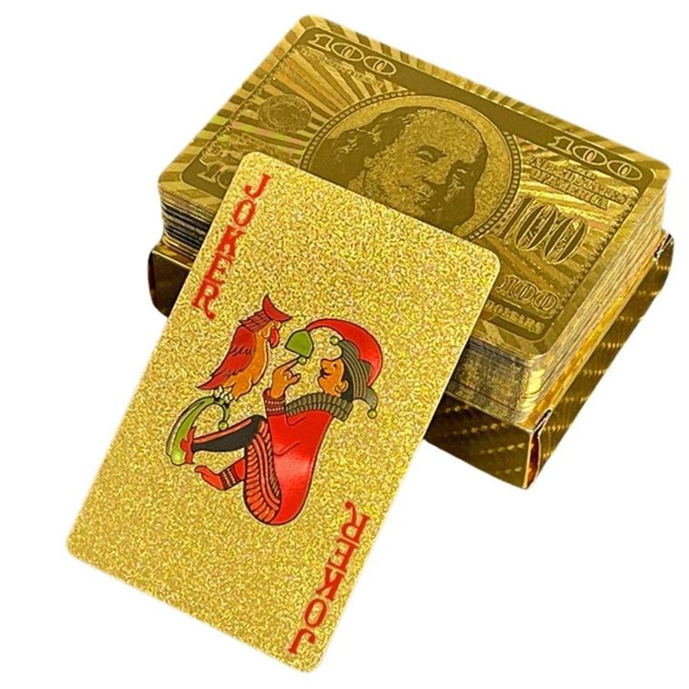 Lean Toys, karty do gry, złote banknoty